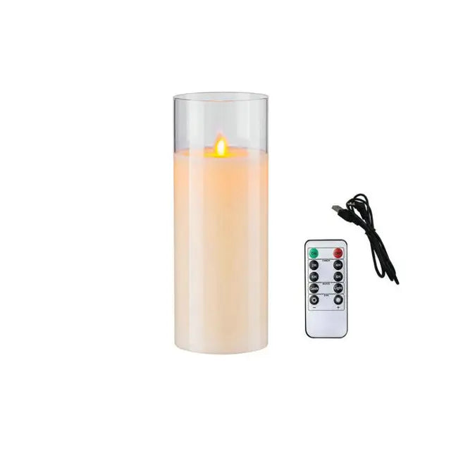 USB Rechargeable Luminous Pillar Candles