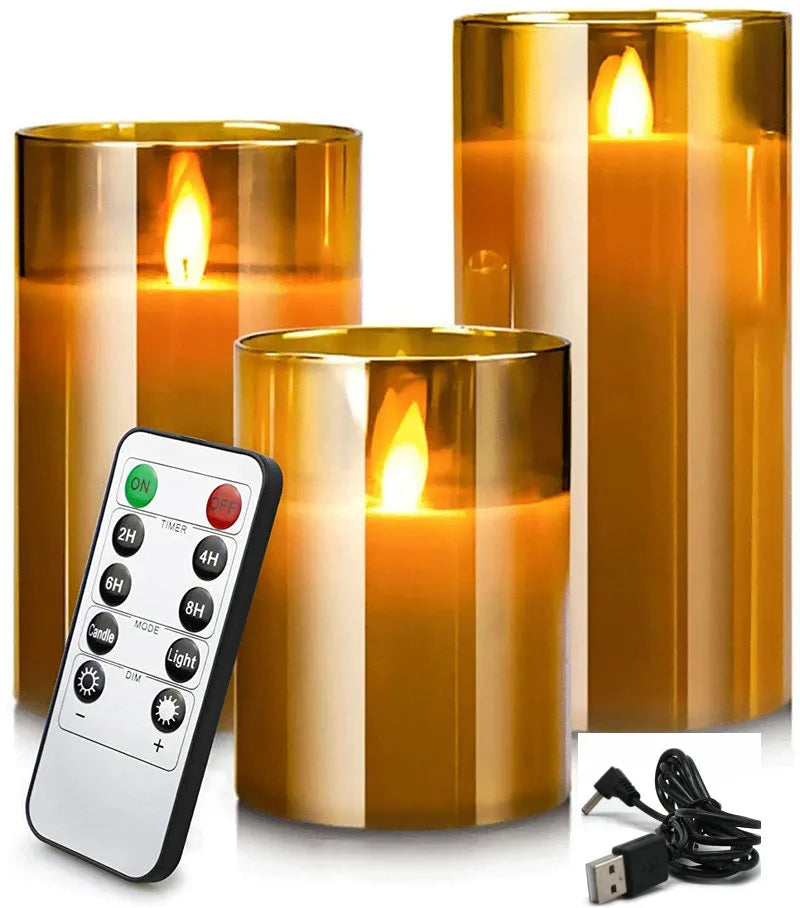 USB Rechargeable Luminous Pillar Candles