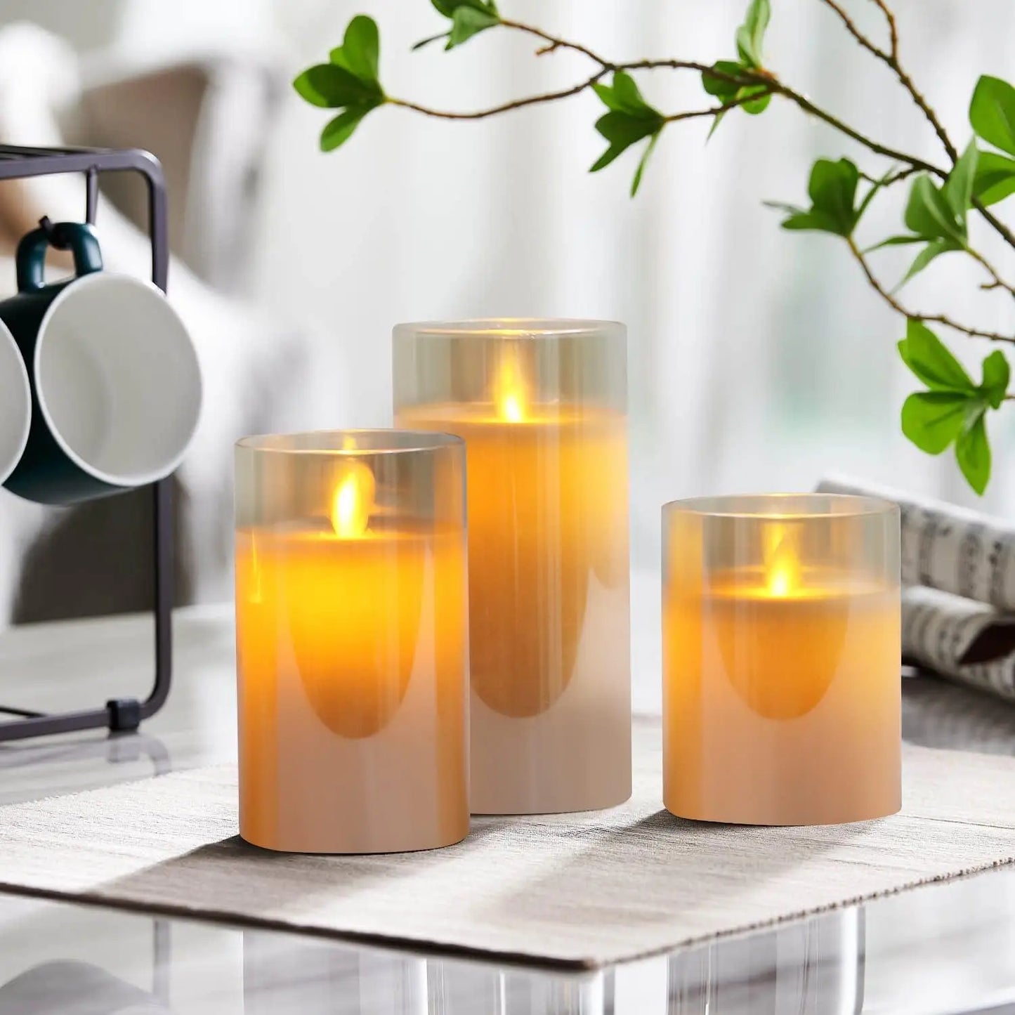 USB Rechargeable Luminous Pillar Candles