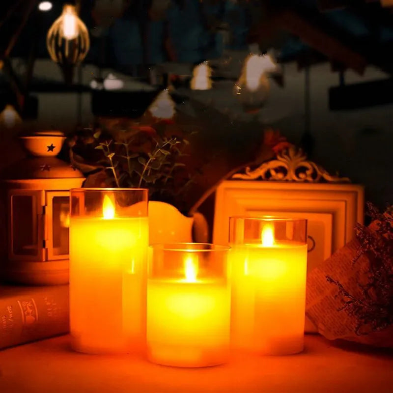 USB Rechargeable Luminous Pillar Candles