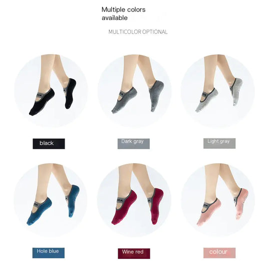 Elegant Cotton Yoga Socks with Enhanced Grip